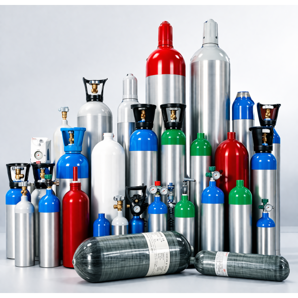 Cilindro de gas de alta presión 50L con válvula CGA540